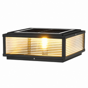 Square Glass Solar Pillar Light
